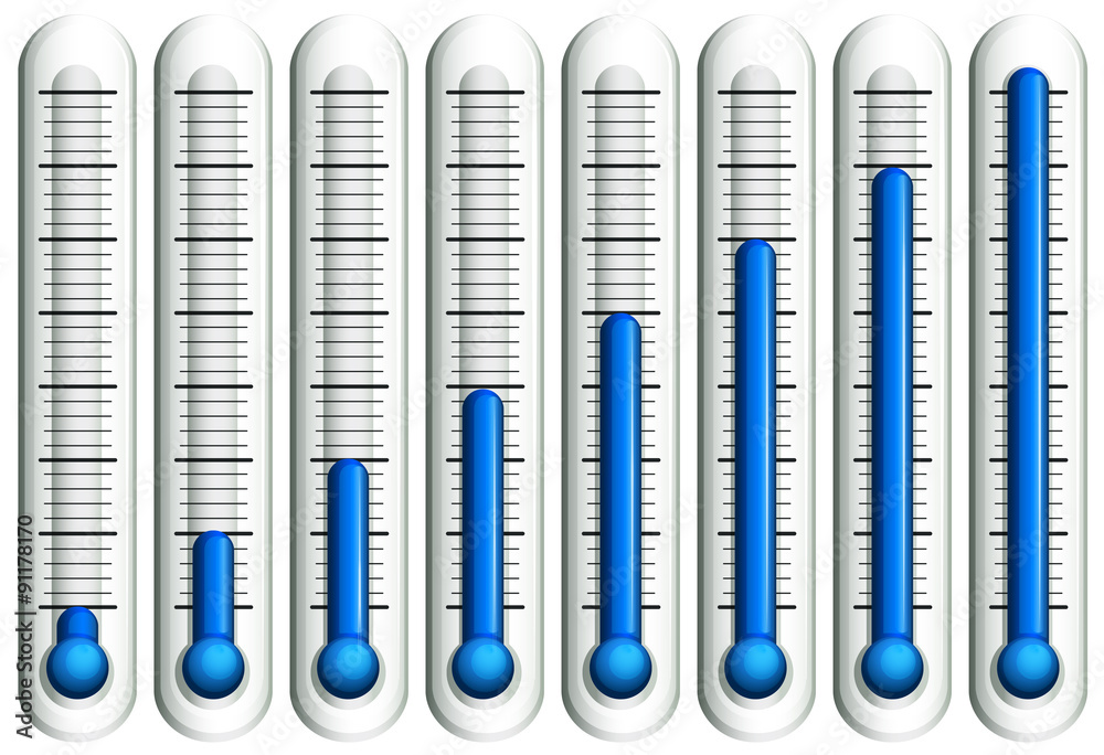 Thermometer with blue liquid