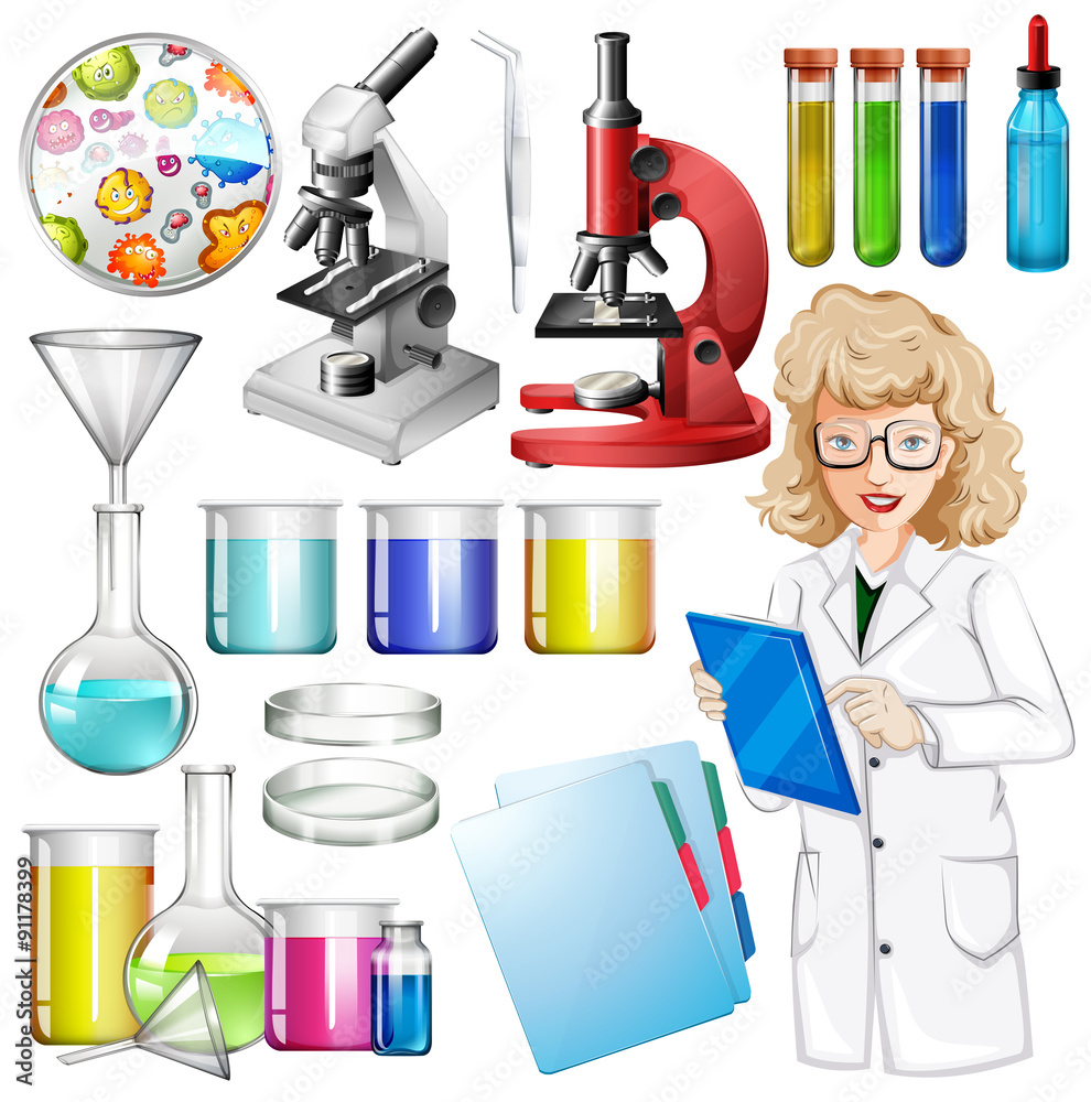 Scientist with science equipment