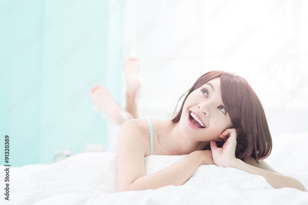 Charming woman Smile face