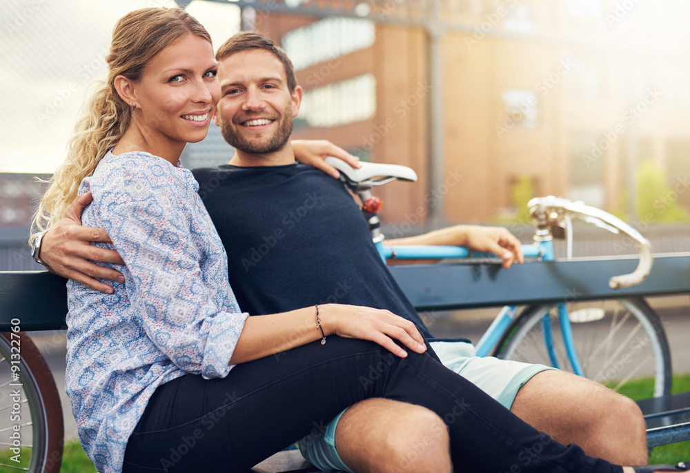 Couple sitting on a bench