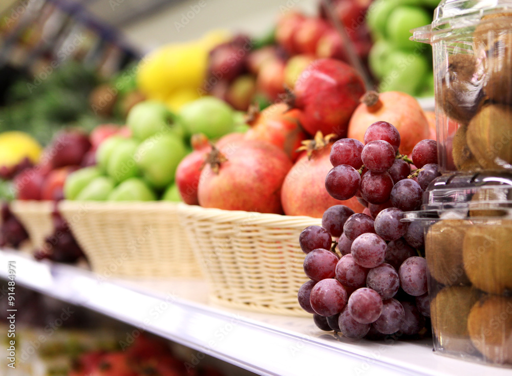 background of fruits. fruit shop