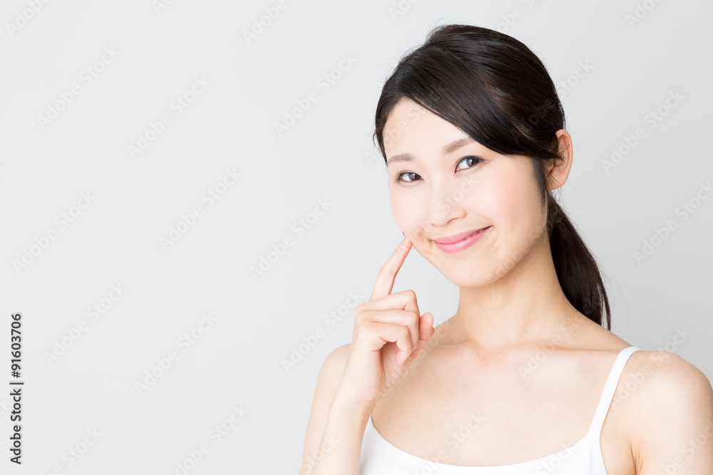 attractive asian woman skincare image