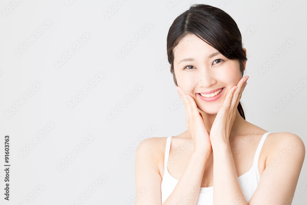 attractive asian woman skincare image