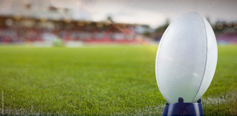 Composite image of rugby ball