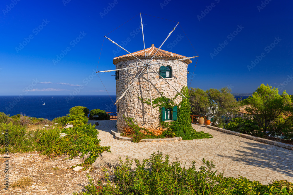 Old windmill on Zakynthos island, Greece