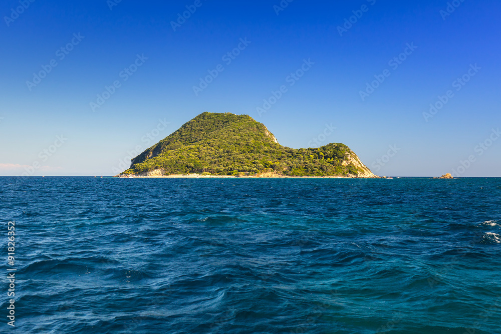 Marathonisi turtle island on Zakynthos, Greece