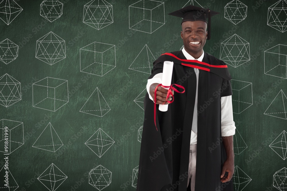 Composite image of man smilling at graduation