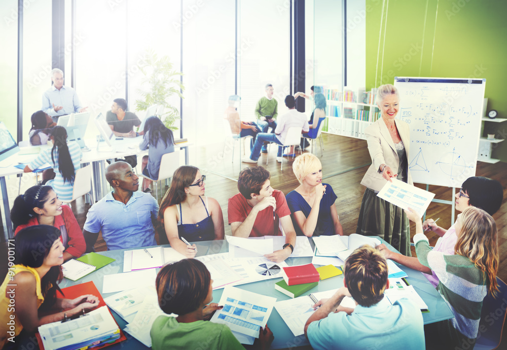 Diverse Students Learning from the Professor