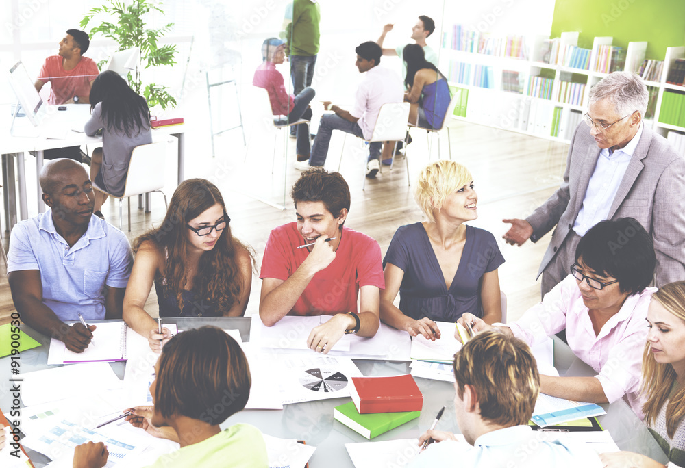 Group of Student in the Classroom Discussion Concept