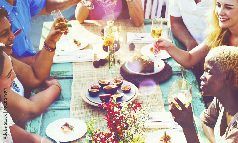 Friends Friendship Outdoor Dining People Concept