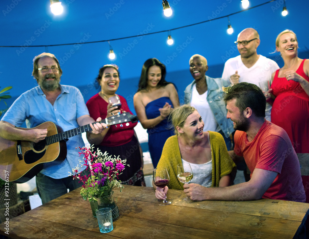 Diverse People Friends Hanging Out Drinking Concept