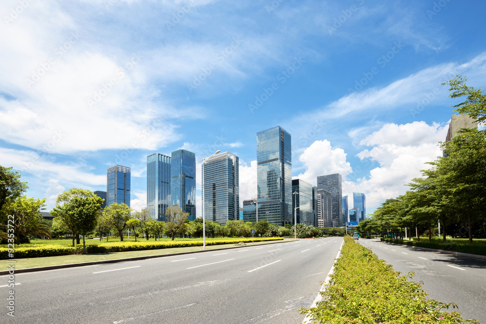 asphalt road of a modern city