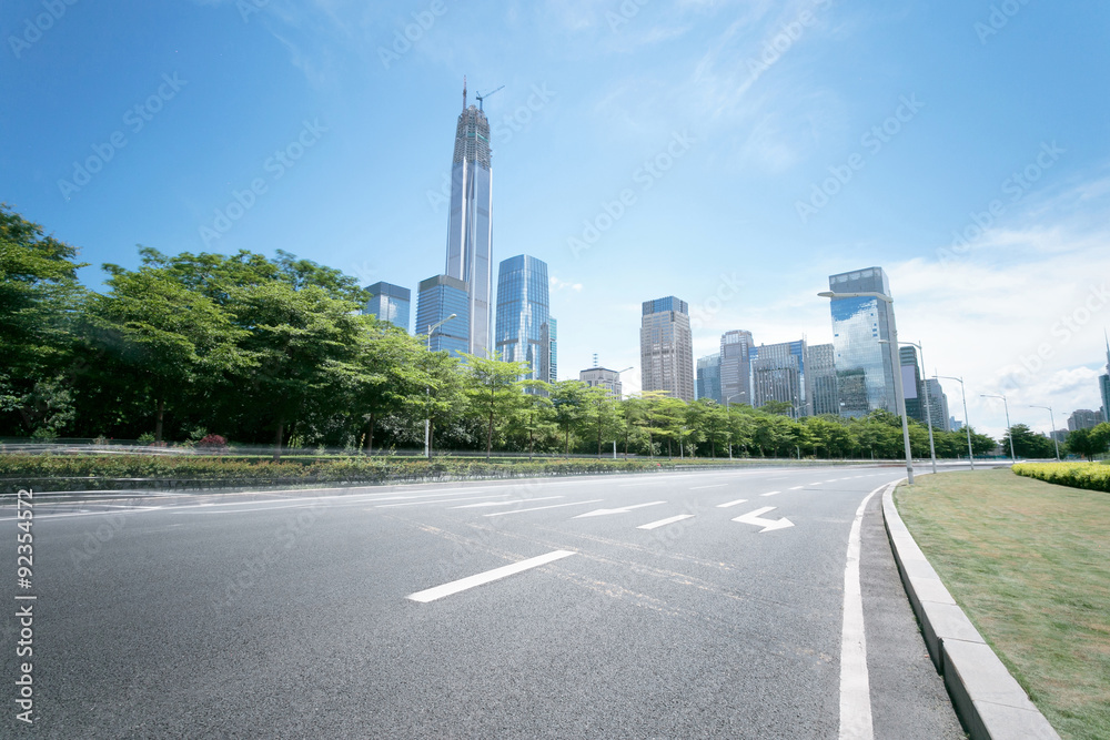 asphalt road of a modern city