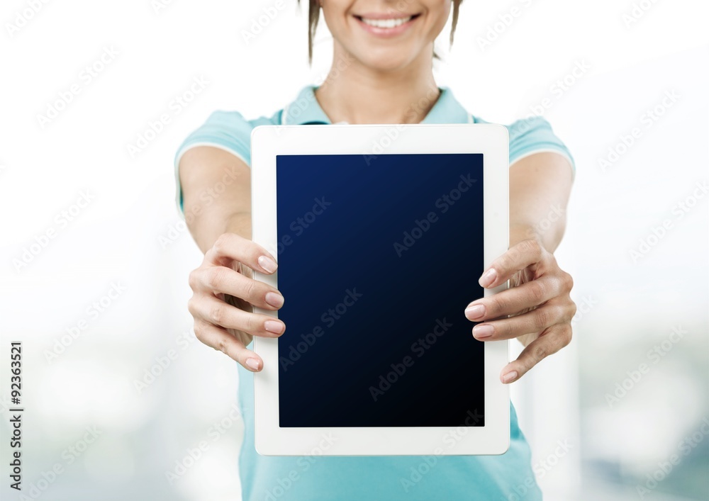 Holding tablet.