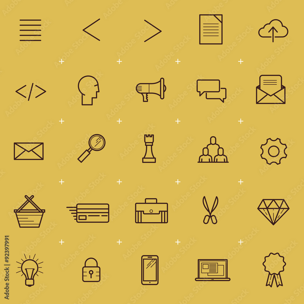 Web and Interface Icon Set. A collection of internet and navigation icons. Vector illustration.