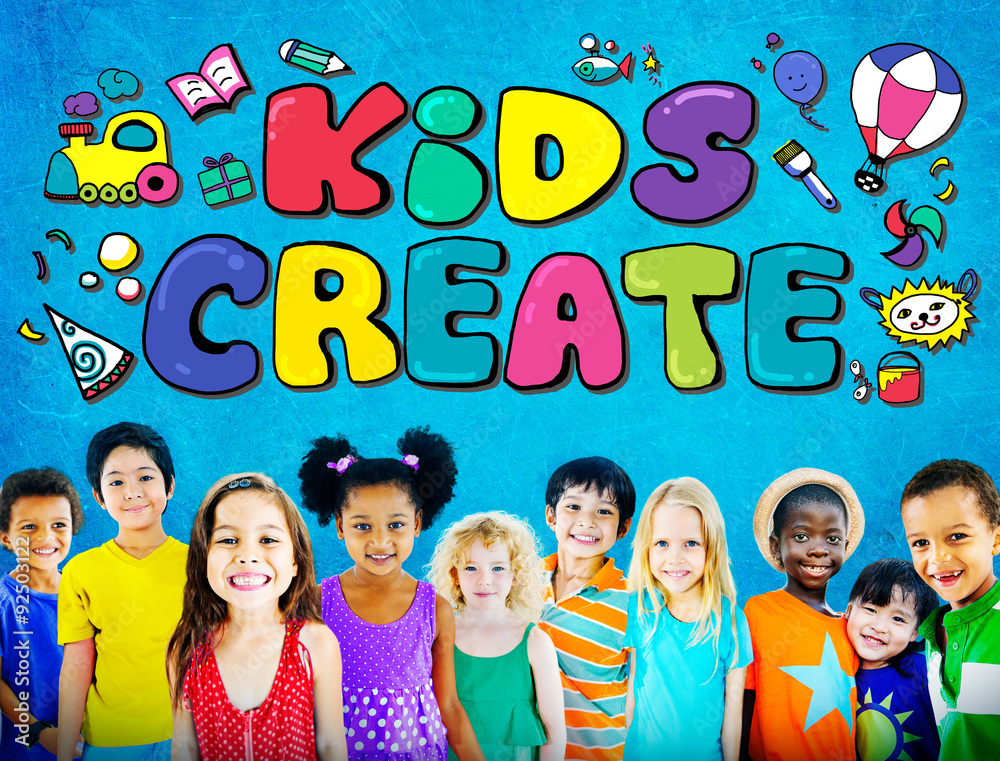 Kids Create Cretivity Design Ideas Colorful Concept