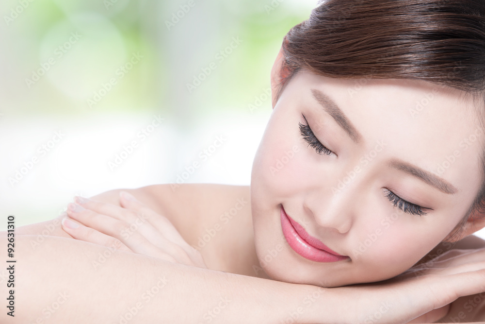 Charming woman Smile enjoy spa