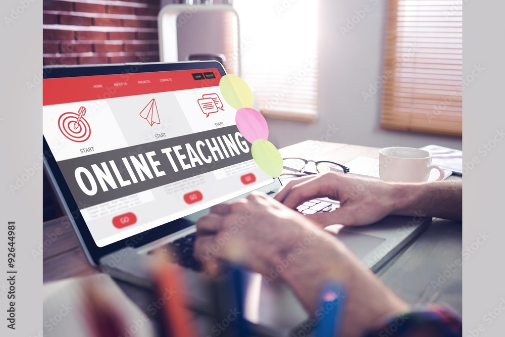 Composite image of online teaching interface