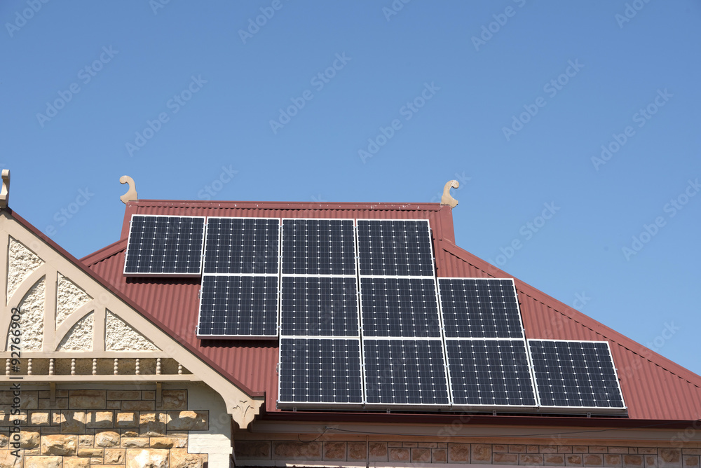 Solar panels on Australian rooftop