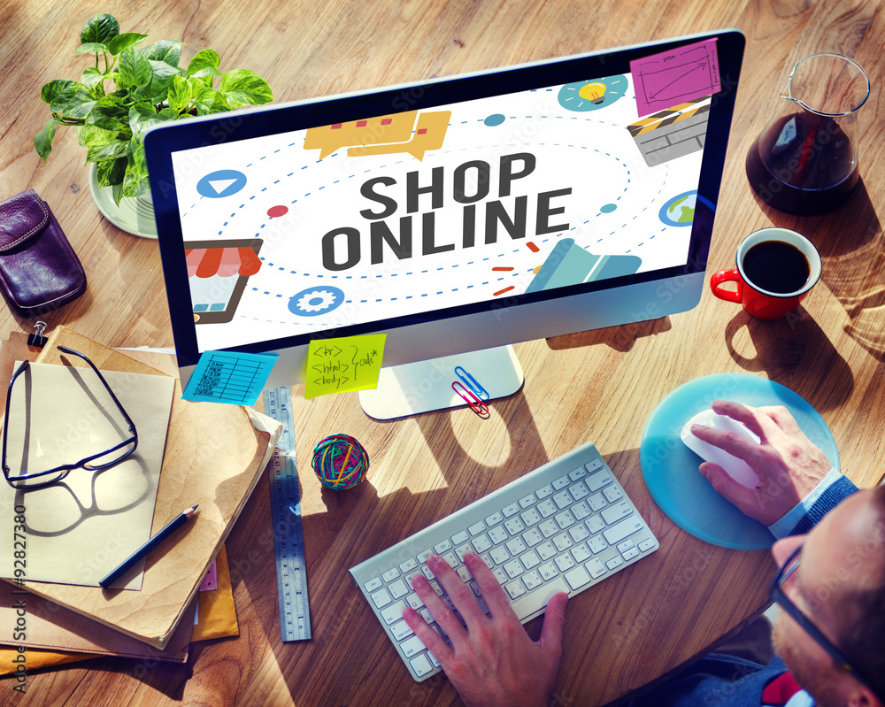 Shop Online E-commerce Marketing Business Concept