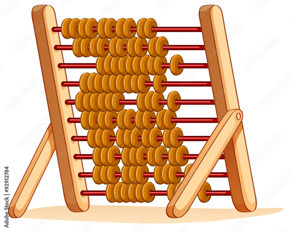 Wooden abacus for calculation