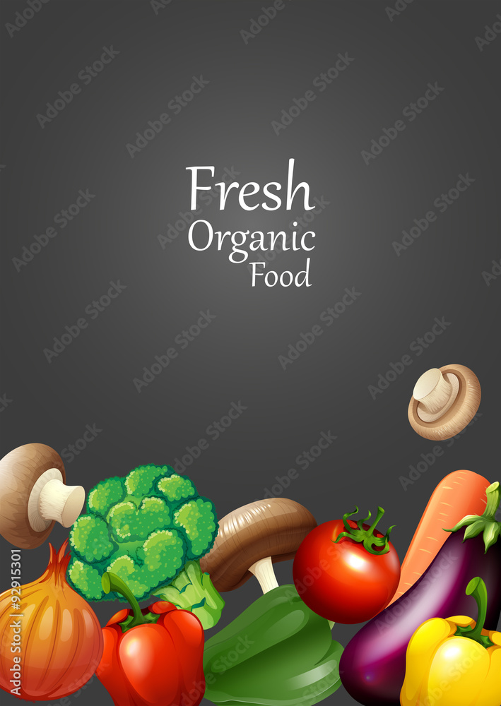 Many vegetables and text design