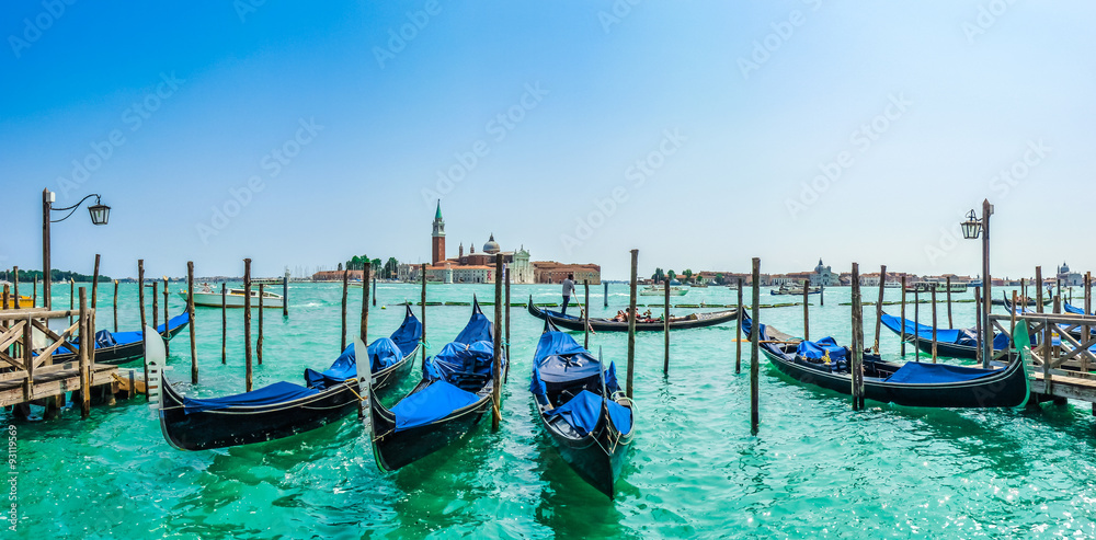 Gondolas on Canal Grande, San Marco, Venice, Italy