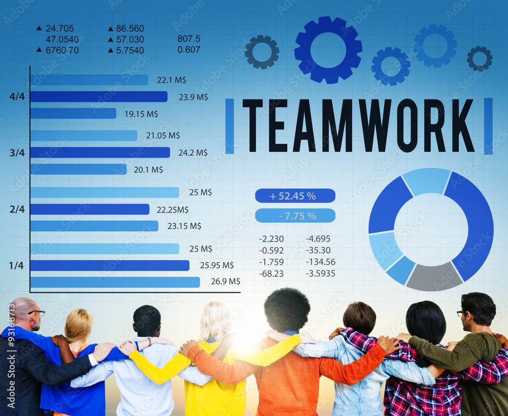 Team Corporate Teamwork Collaboration Assistance Concept