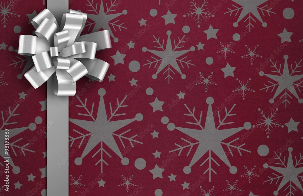 Christmas wrapping paper with bow