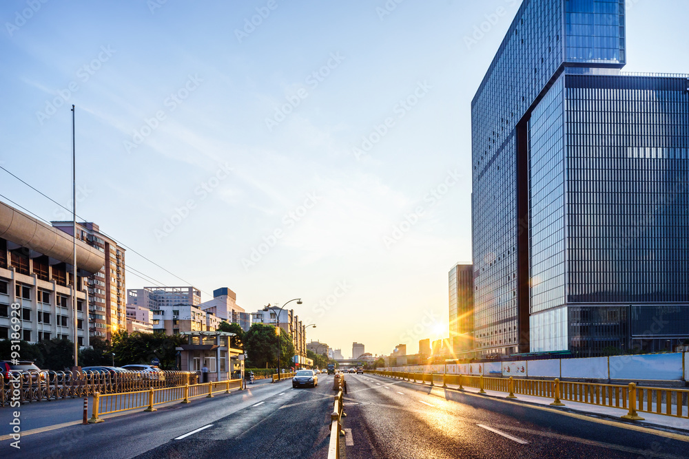 现代化城市的柏油路