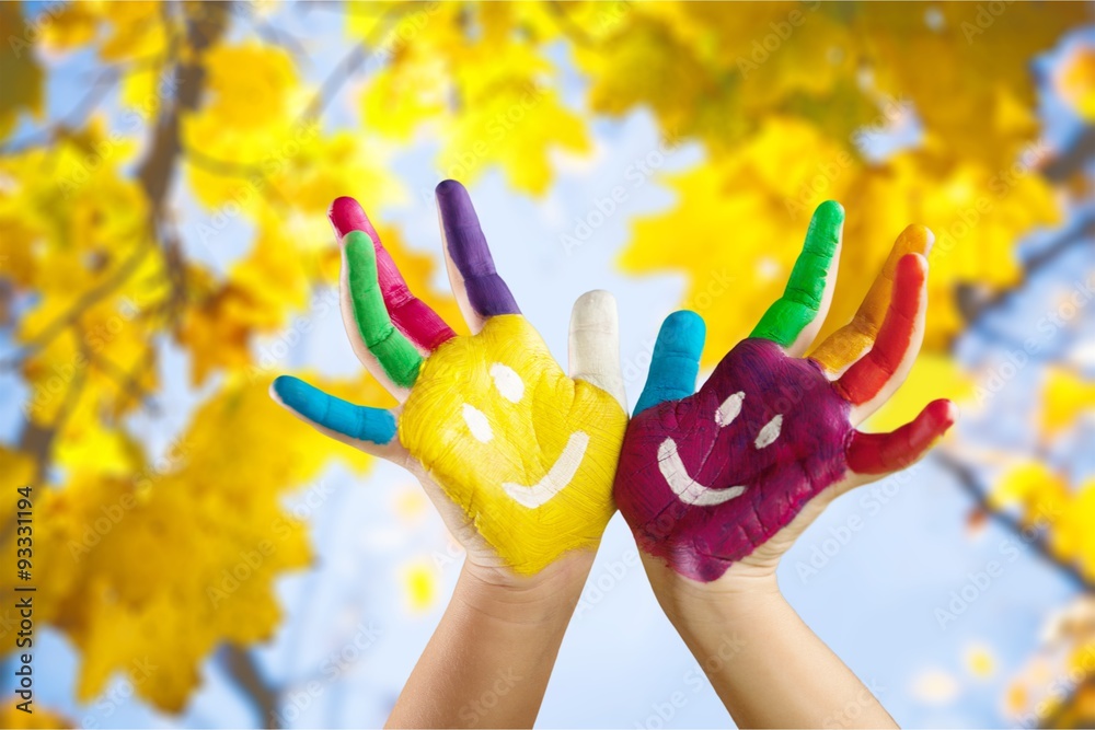 Child painter hands.