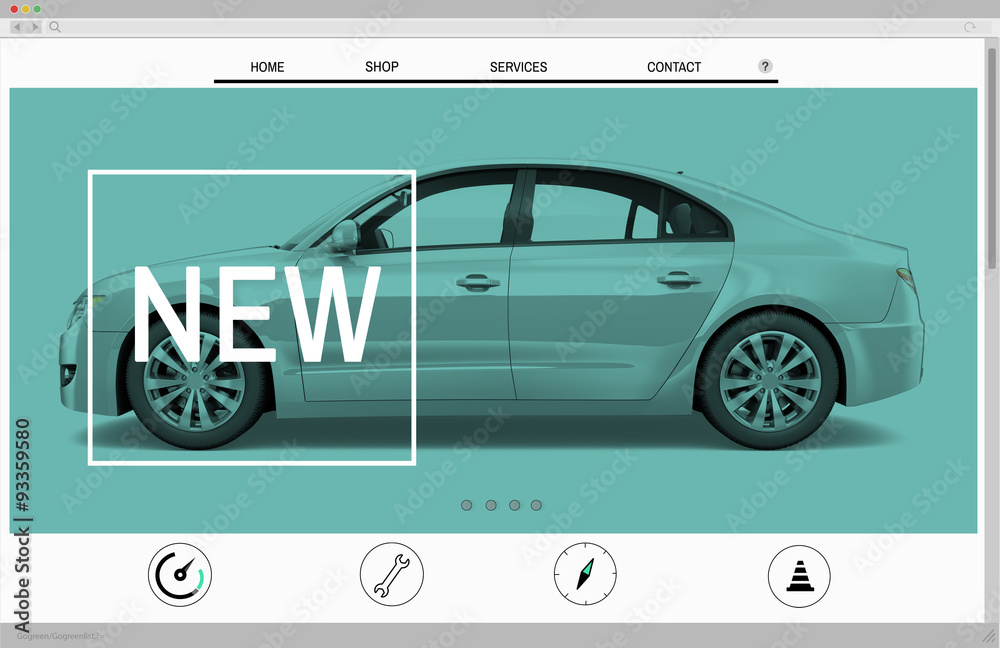 网站广告汽车主页新到货概念