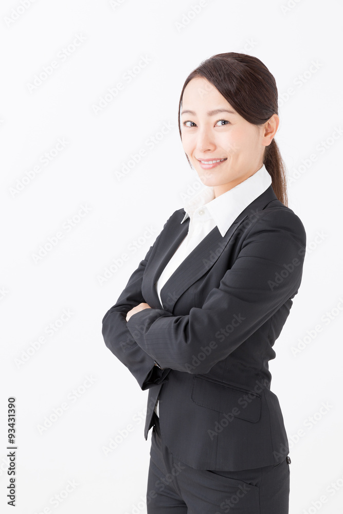 portrait of asian businesswoman on white background