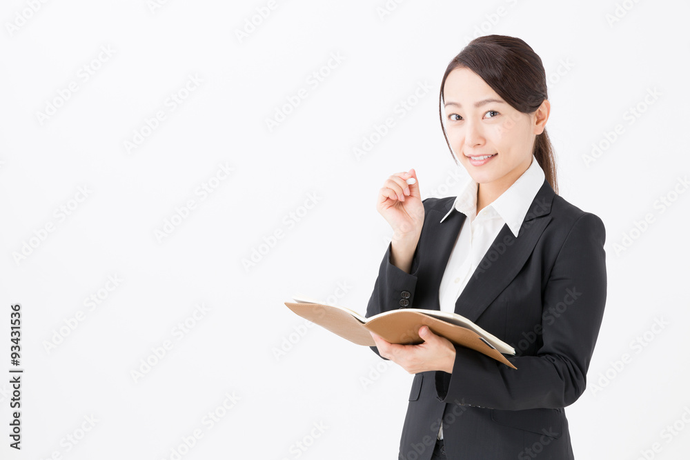 portrait of asian businesswoman on white background