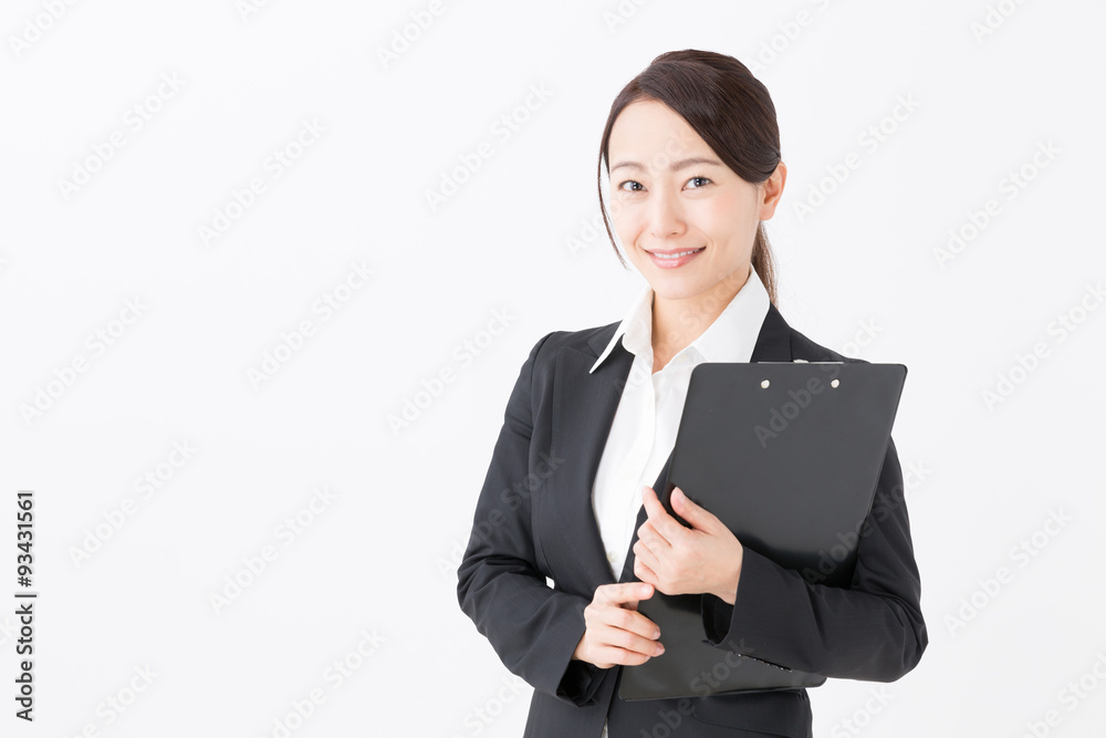 portrait of asian businesswoman on white background