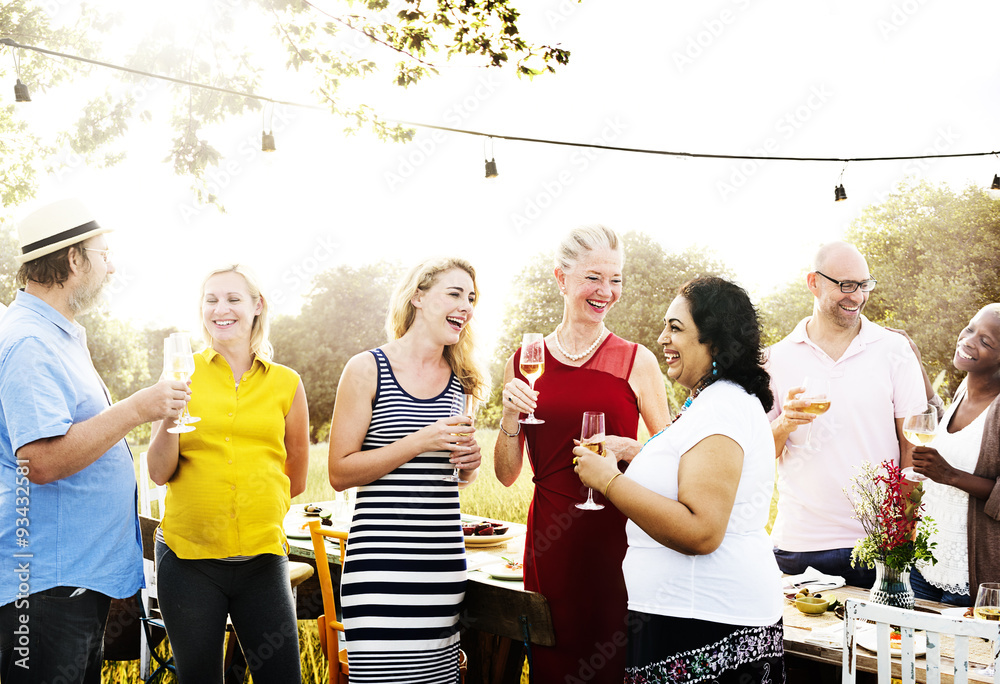 Diverse People Friends Hanging Out Drinking Concept