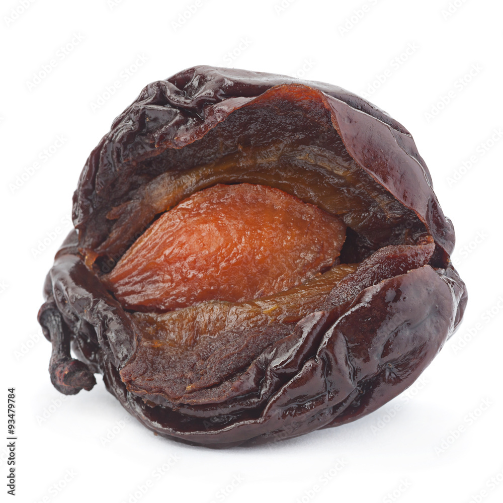 Open dry smoked plum