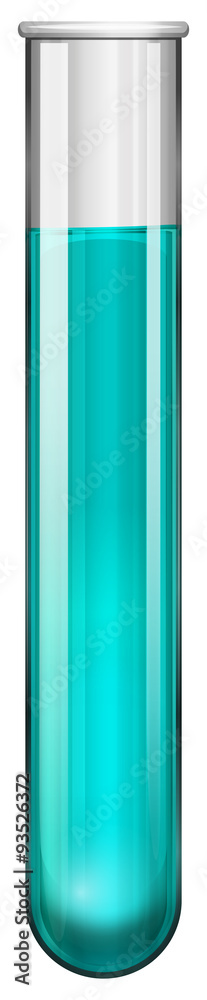 Blue liquid in glass tube