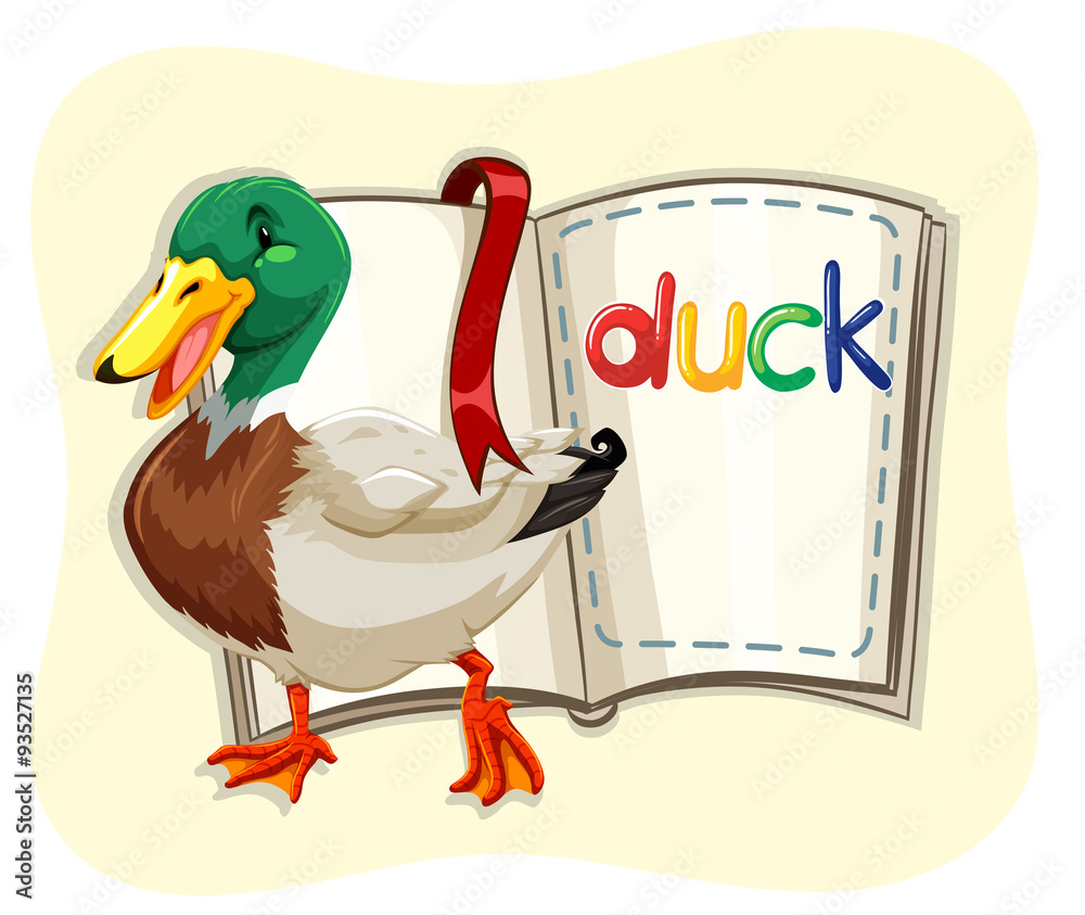 Little duck and a book