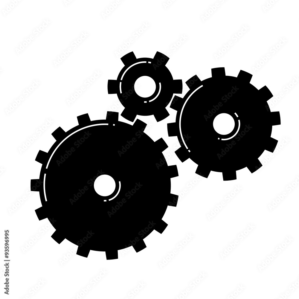 Three Gears icon. Vector illustration