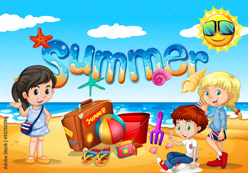 Children enjoy summer on the beach