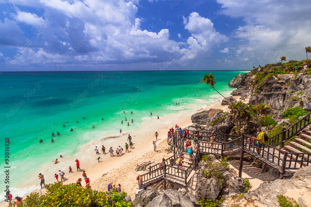 Beautiful beach of Tulum in Mexico