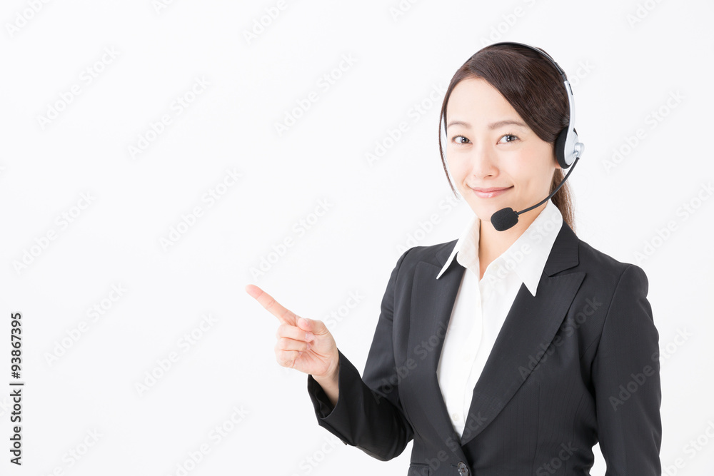 portrait of asian businesswoman on white background