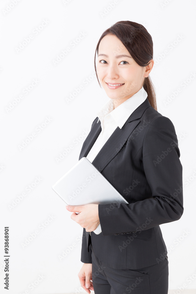 portrait of asian businesswoman on white background