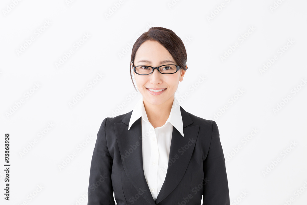 portrait of asian businesswoman on white background