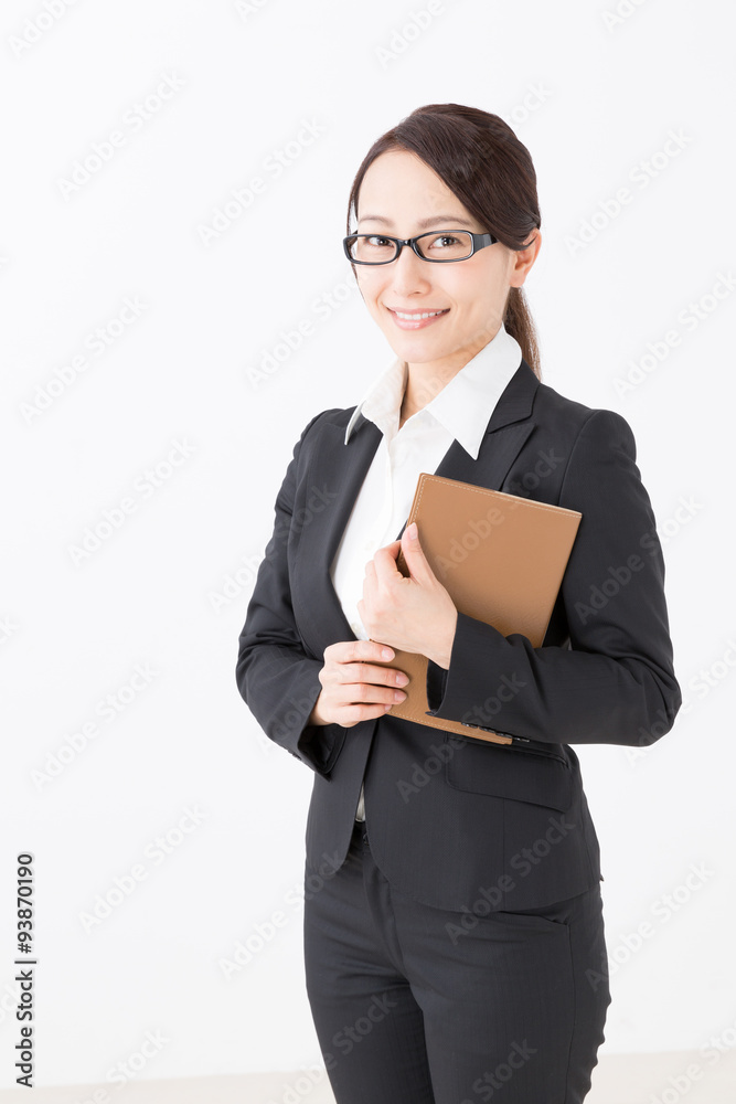 portrait of asian businesswoman on white background