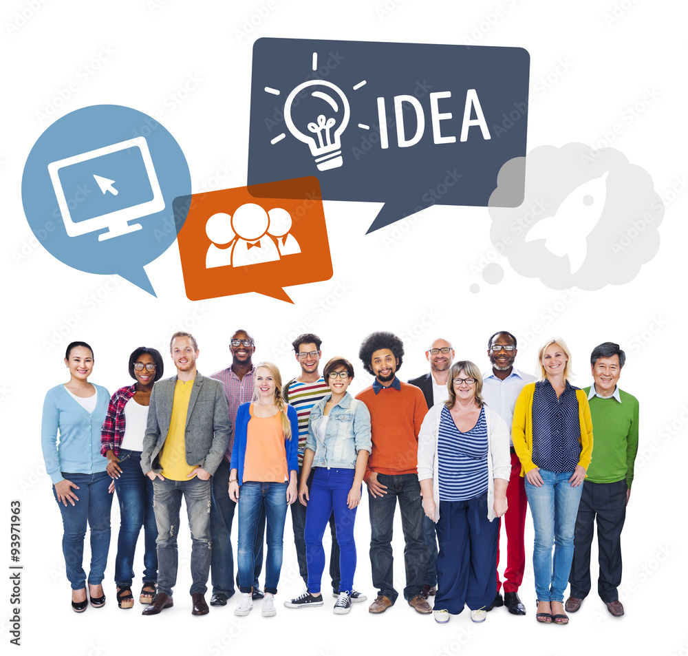 Diverse People and Idea Concept