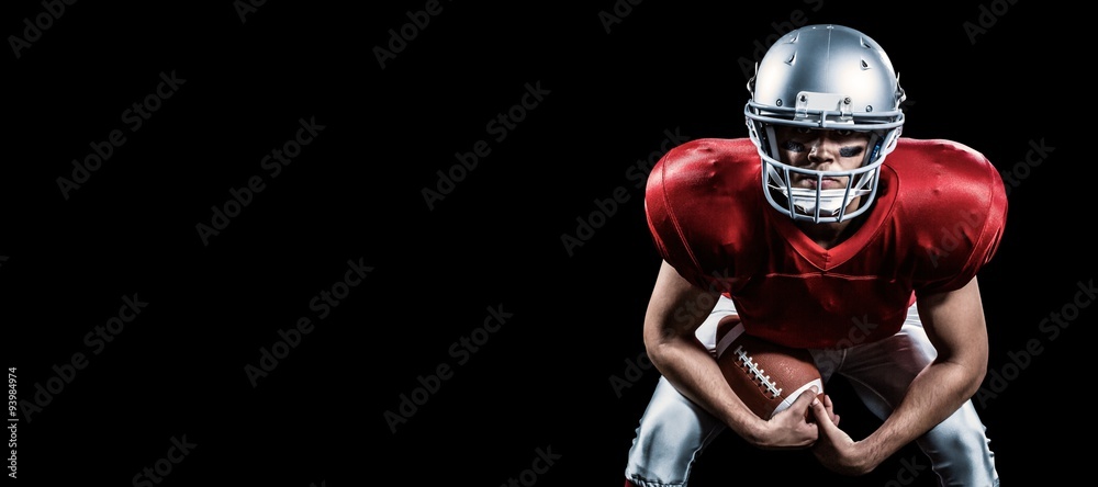 Composite image of american football player