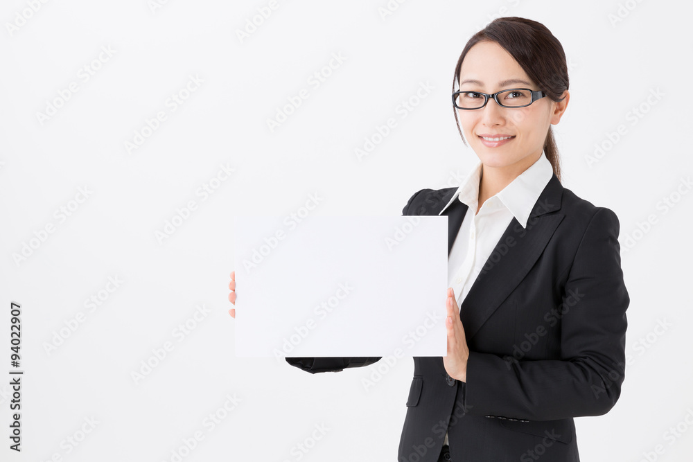 portrait of asian businesswoman on white background