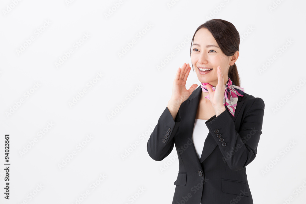 portrait of asian businesswoman on white background